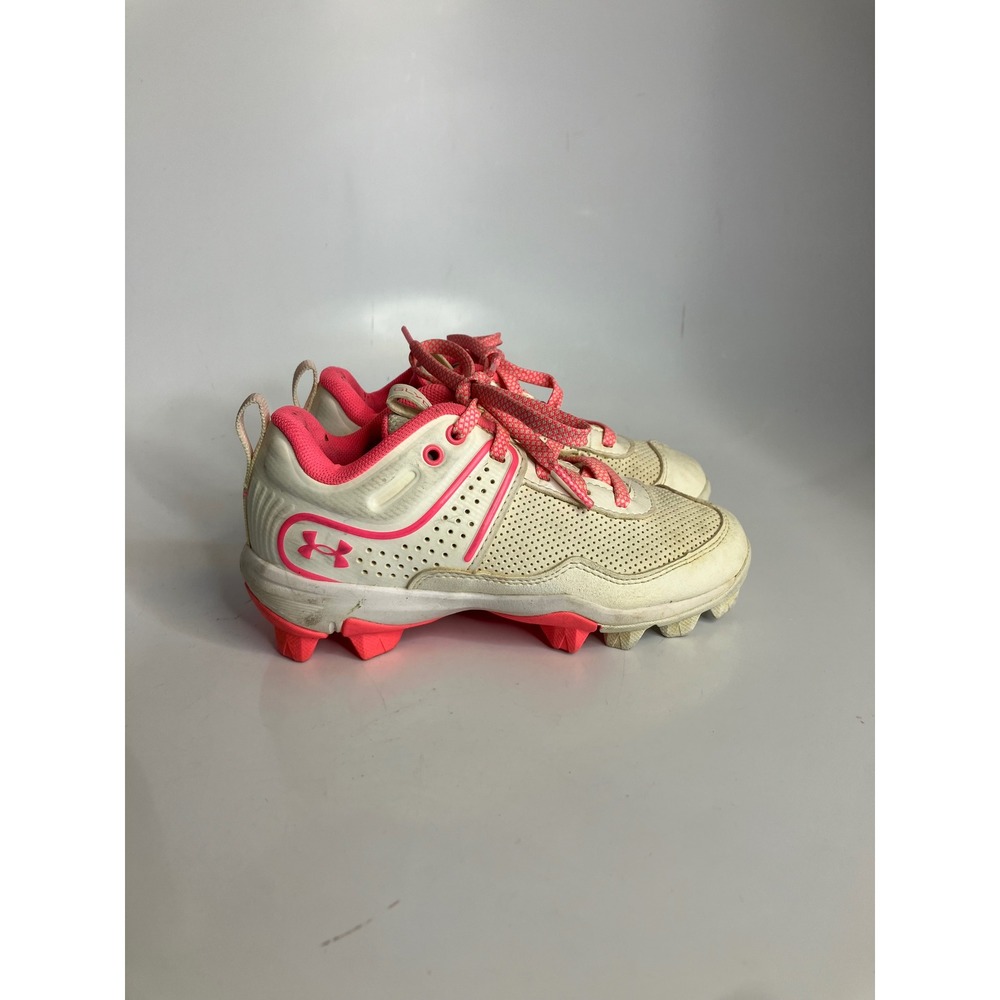 Under Armour glyde RM softball cleats white & pink girls size 12 athletic‎